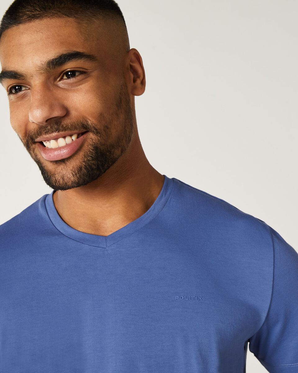 Mens Blue Cotton T-Shirt
